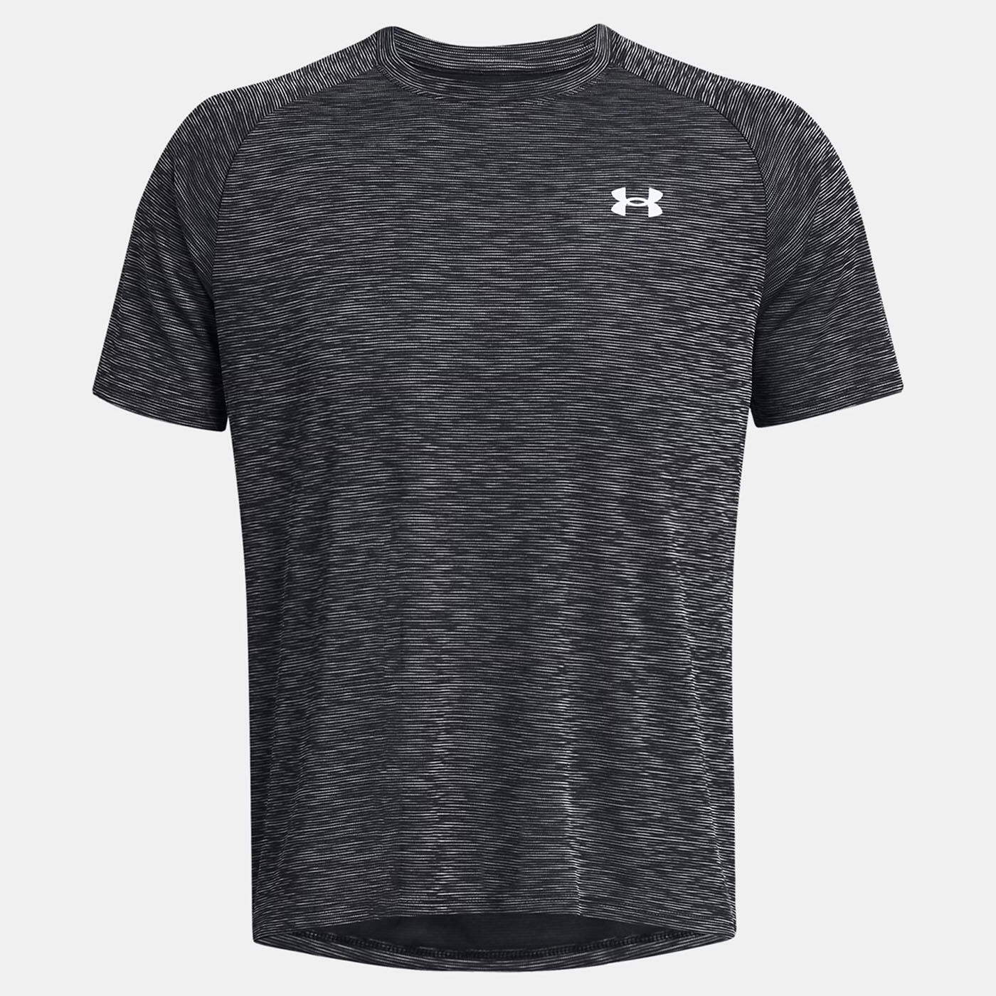 T-shirt masculina UA Tech™ texturizada Under Armour preto e branco 3/5