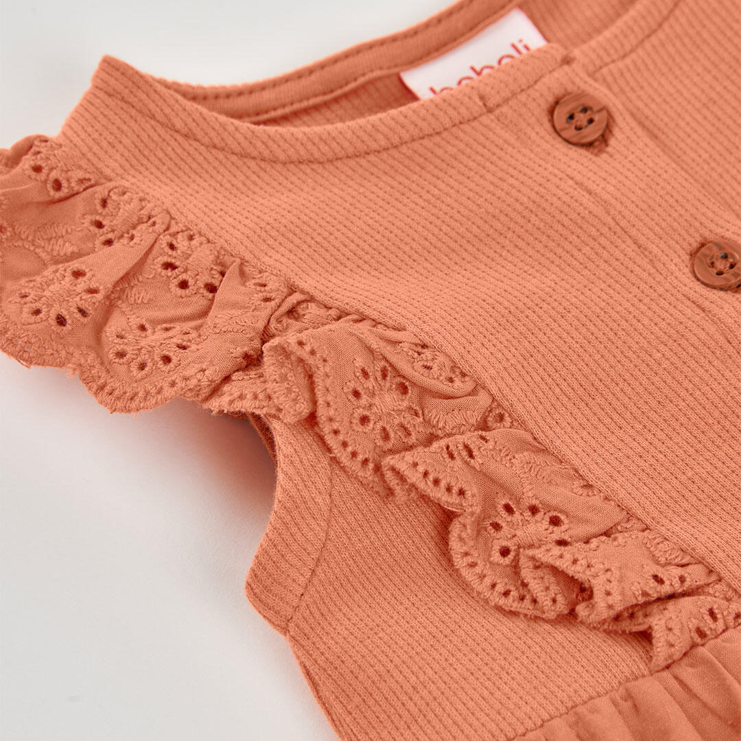 Vestidos de verano de tenis bebé niña boboli marrón 3/4