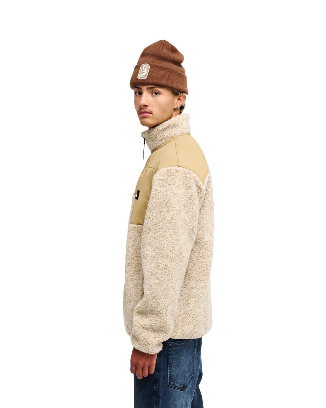 Groen sherpa-vest met rits SHALLOW WATER Beige Heren 3/4