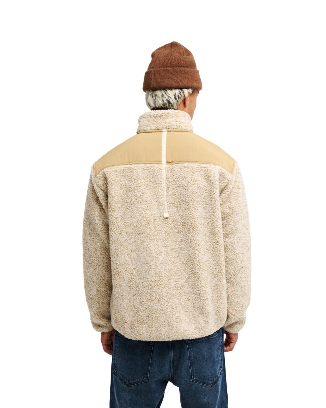 Groen sherpa-vest met rits SHALLOW WATER Beige Heren 2/4