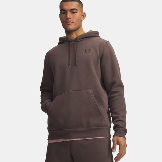 Felpa con cappuccio UA Icon Fleece Taupe da Uomo