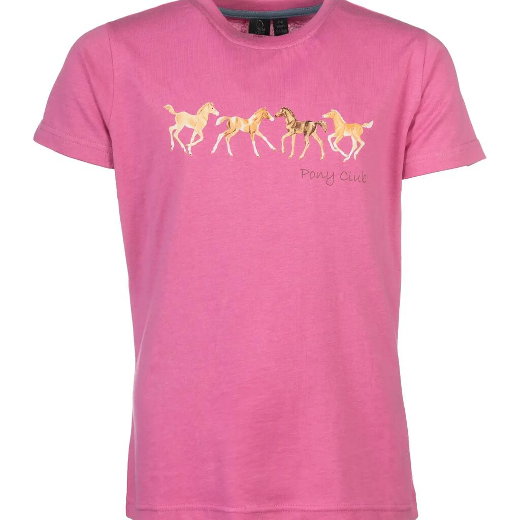 Girl's cotton T-shirt HKM Pony Club
