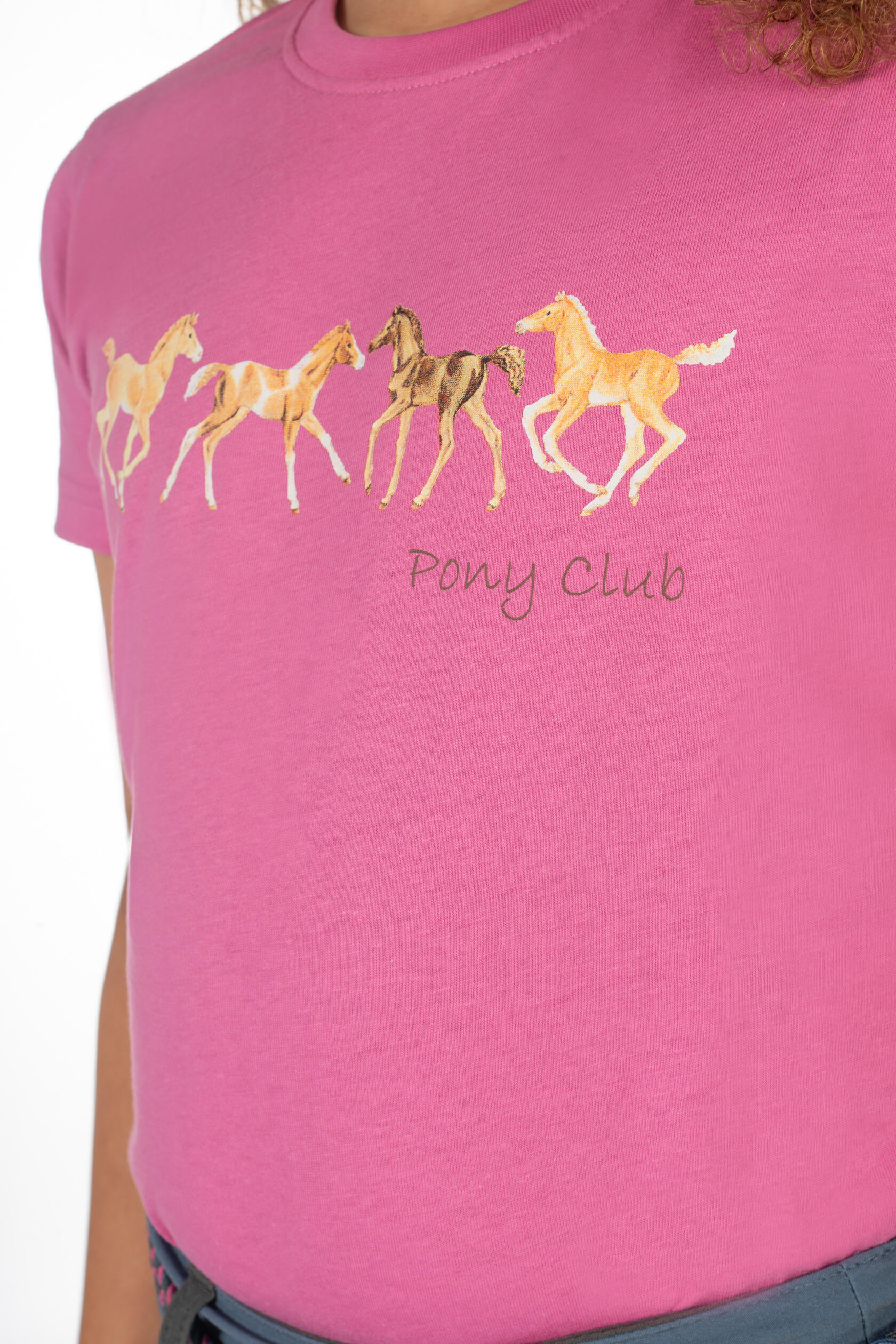 T-shirt para menina HKM Pony Club 6/7