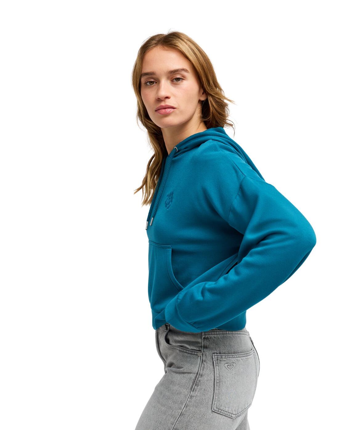 Weicher Lounge-Hoodie SURFING BY DAYLIGHT Blau Dames 3/4