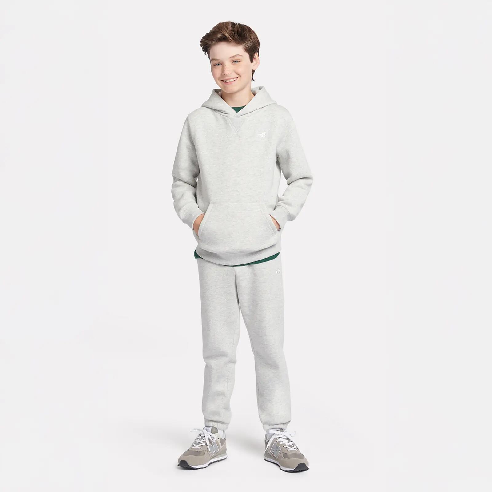 Felpa con cappuccio New Balance French Terry Small Logo per ragazzi 3/3