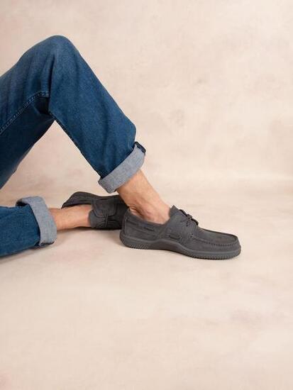 Chaussures bateau - Nautisme - Homme - Lacets cuir - GONIOX Bleu