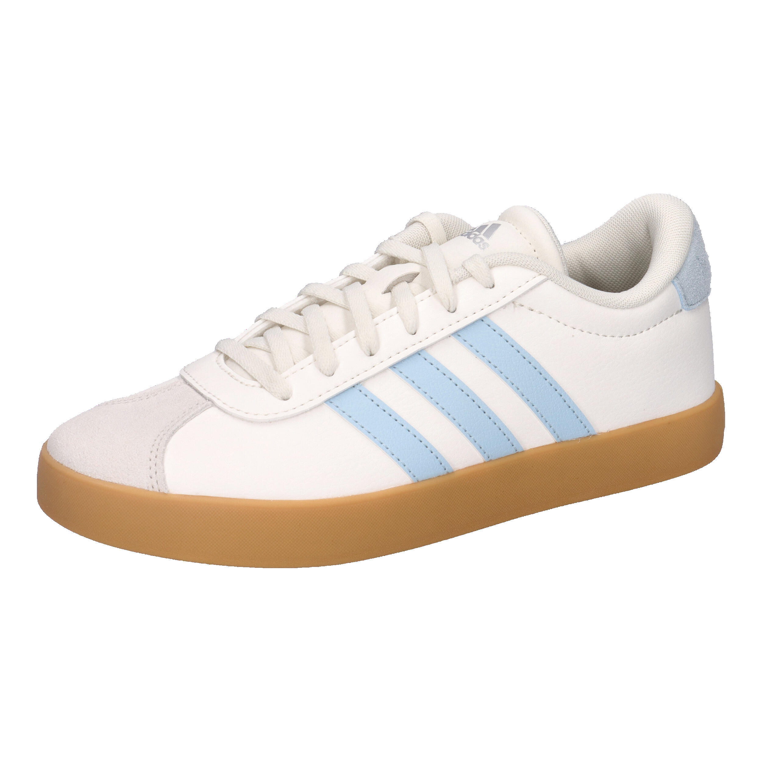 WEISS / pastellblau / braun