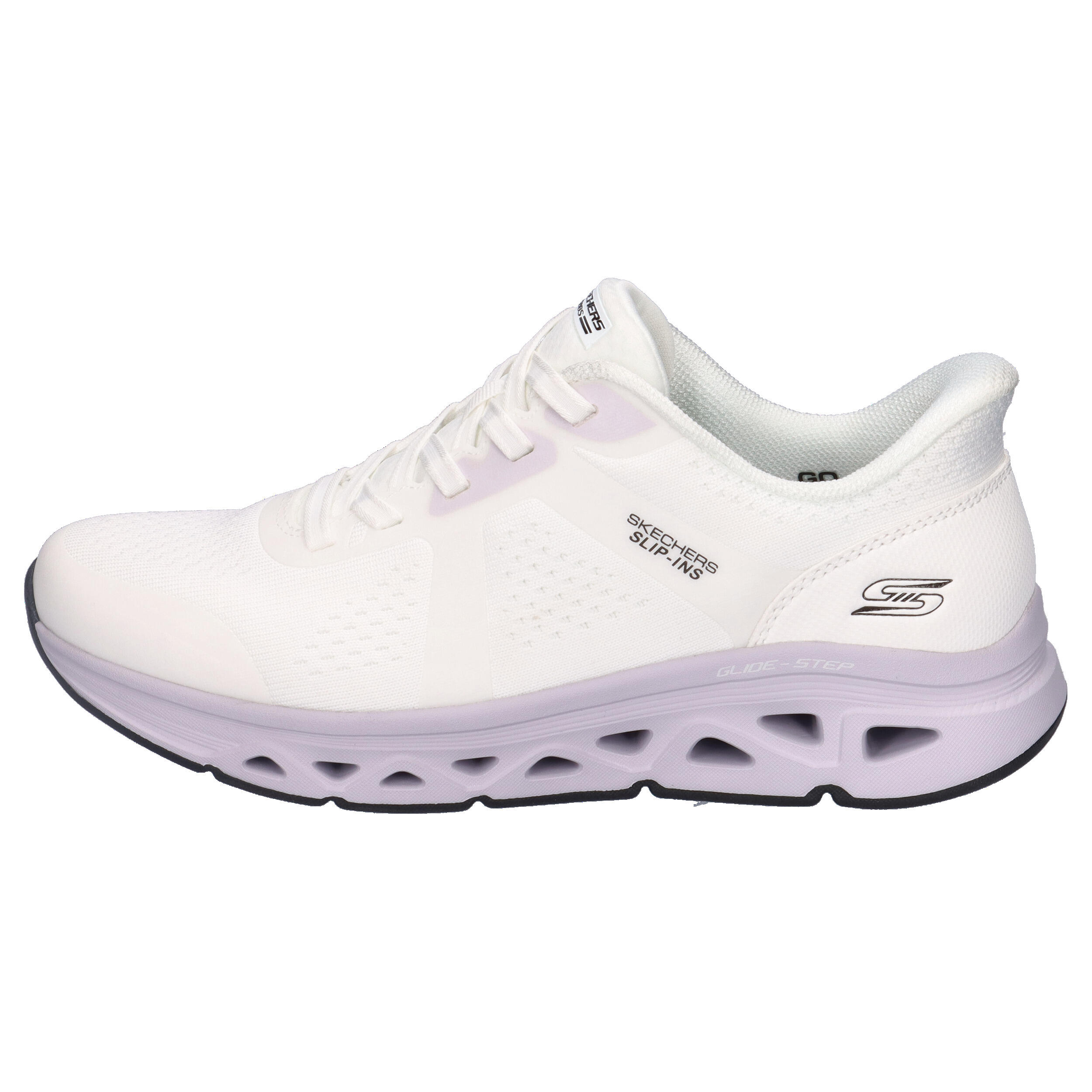 Skechers Damen Slip-ins BOBS Sport Arc Waves Sneaker 117863 WLV White Lavender 10/15