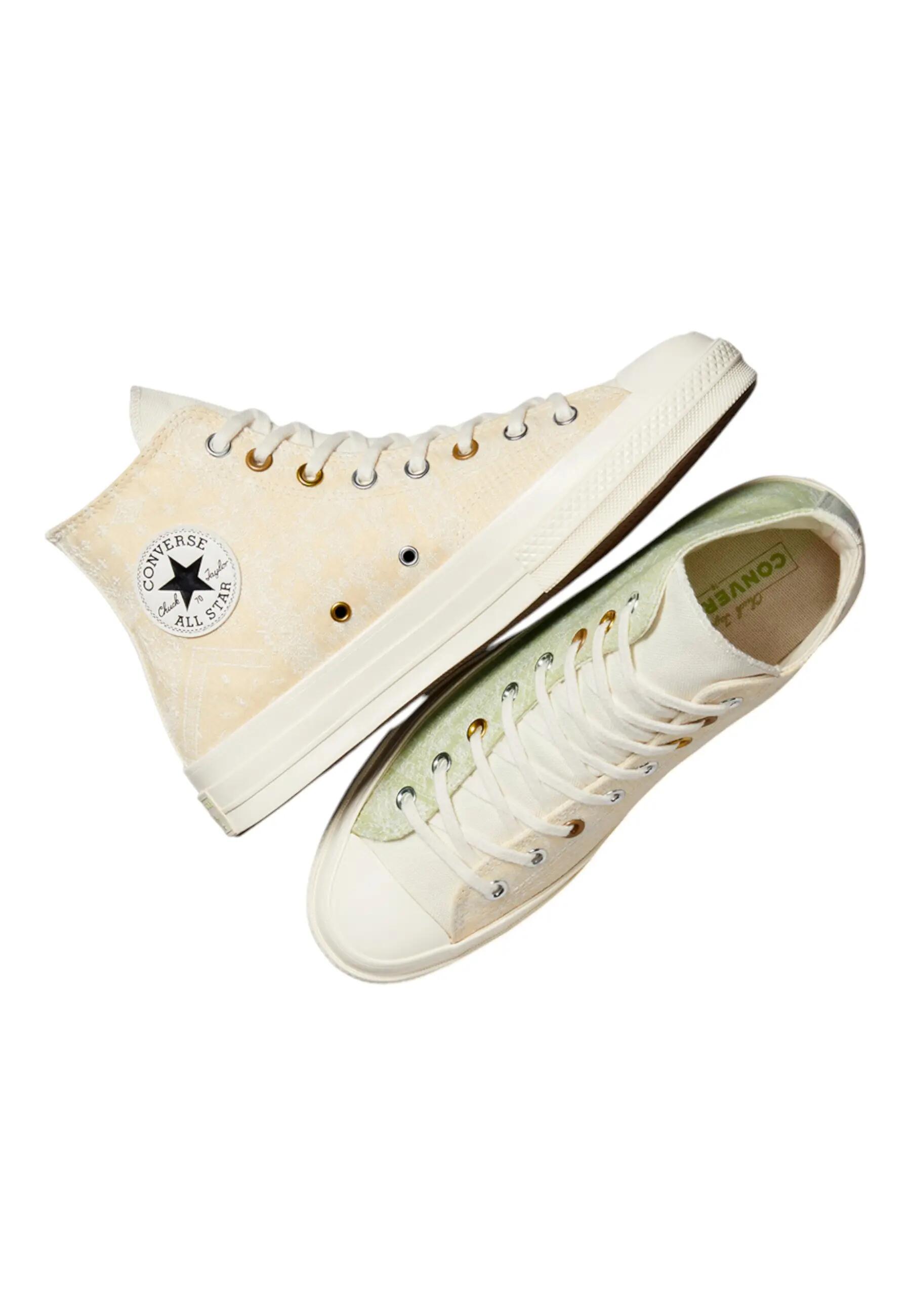 Sneakers Converse CHUCK 70 HI EGRET/VITALITY GREEN 4/5