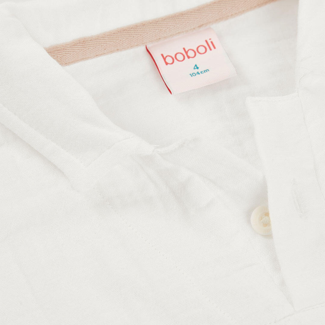 Camisas de verano de tenis bebé niña boboli blanco 3/4
