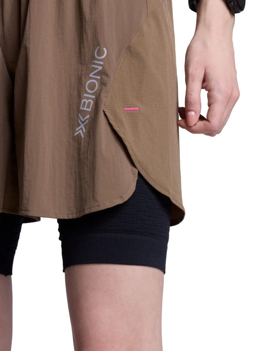 Pantaloncini X-Bionic Corefusion Run Perform beige da donna 4/5