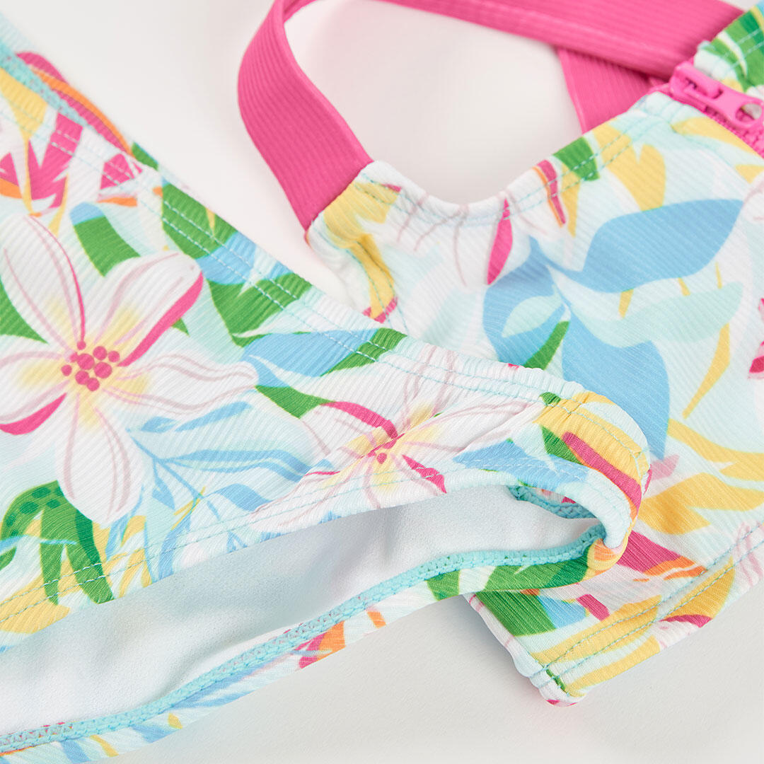 Bikini floral con protección solar UPF50 para niña 3/4