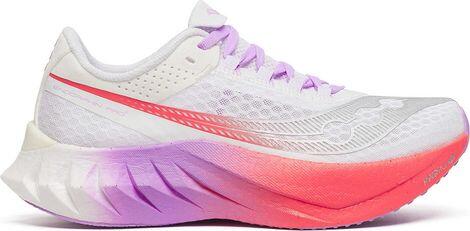 Saucony Endorphin Pro 4 - chaussures de running femme blanc/rose/violet.