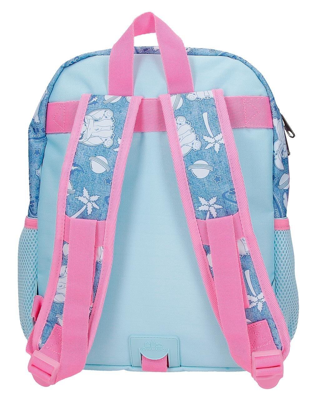 Mochila escolar adaptável a carrinho Stitch Hearts 27x33x11 cm denim 2/5