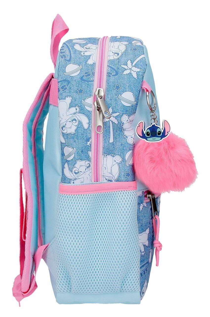 Mochila escolar adaptável a carrinho Stitch Hearts 27x33x11 cm denim 4/5