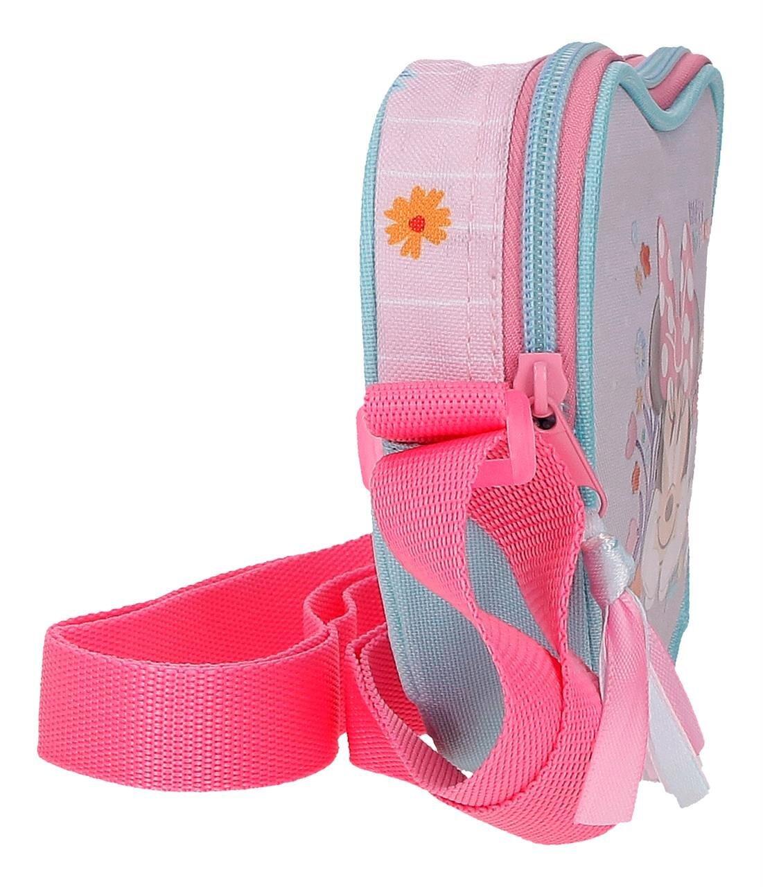 Bolsa tiracolo Minnie happy to be me 17x14x4 cm rosa 4/5
