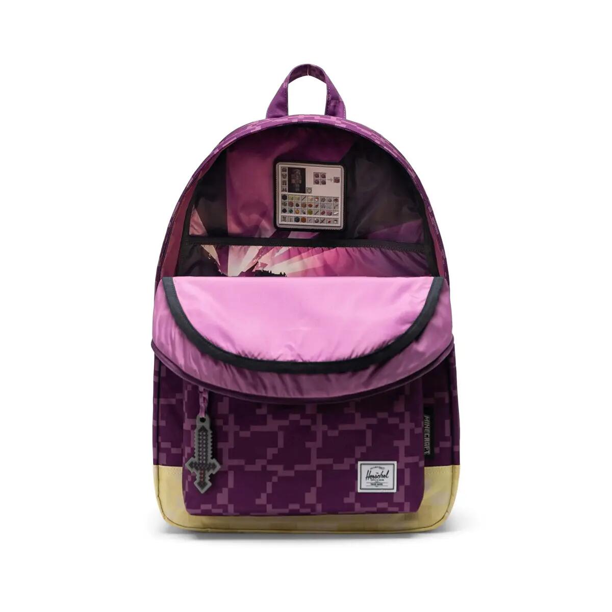 Sac à dos pour ordinateur 15/16" MINECRAFT CLASSIC XL 30L unisex mauve foncé 3/4