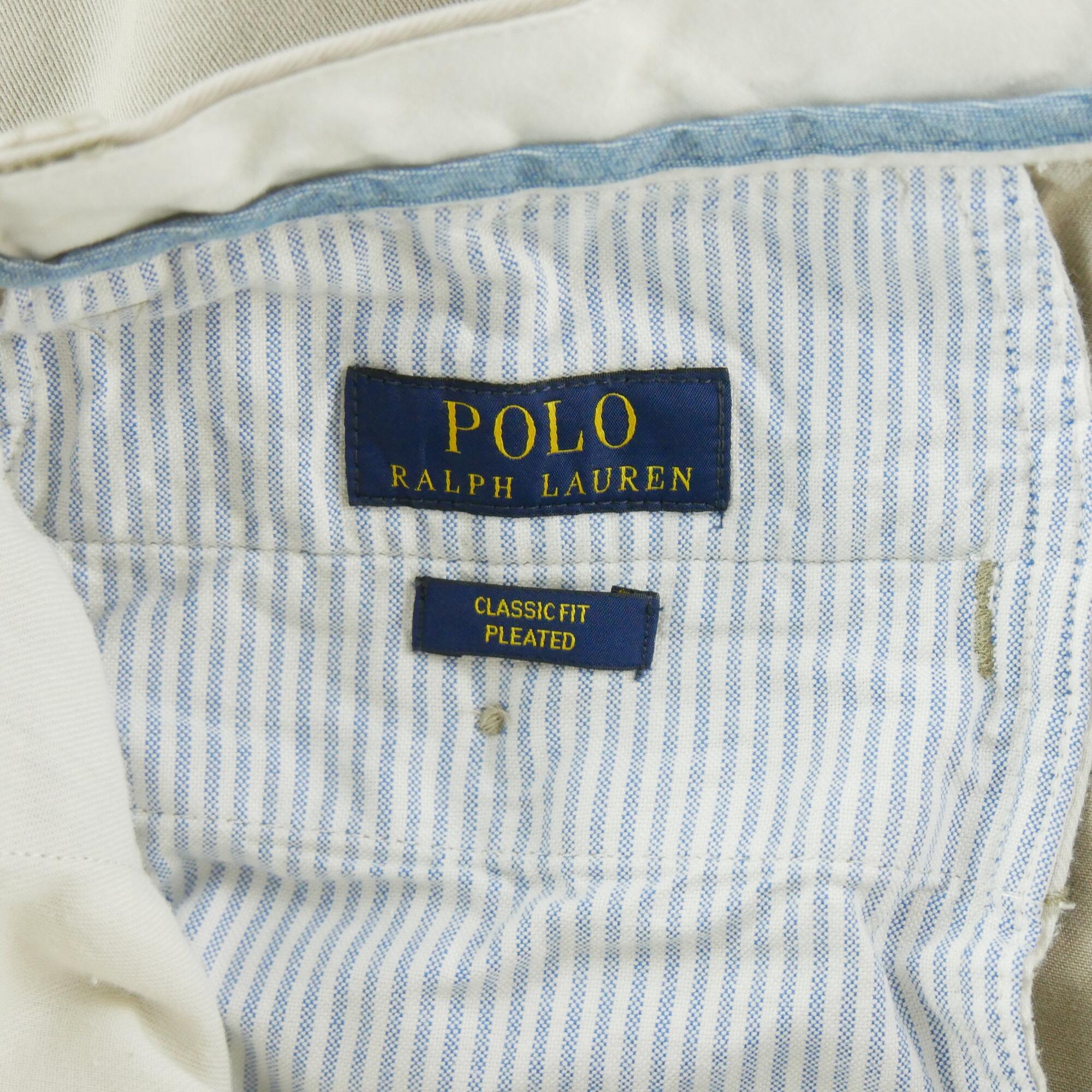 Segunda vida - Polo Ralph Lauren Calça Masculina Clássica Bege - Como novo 6/7