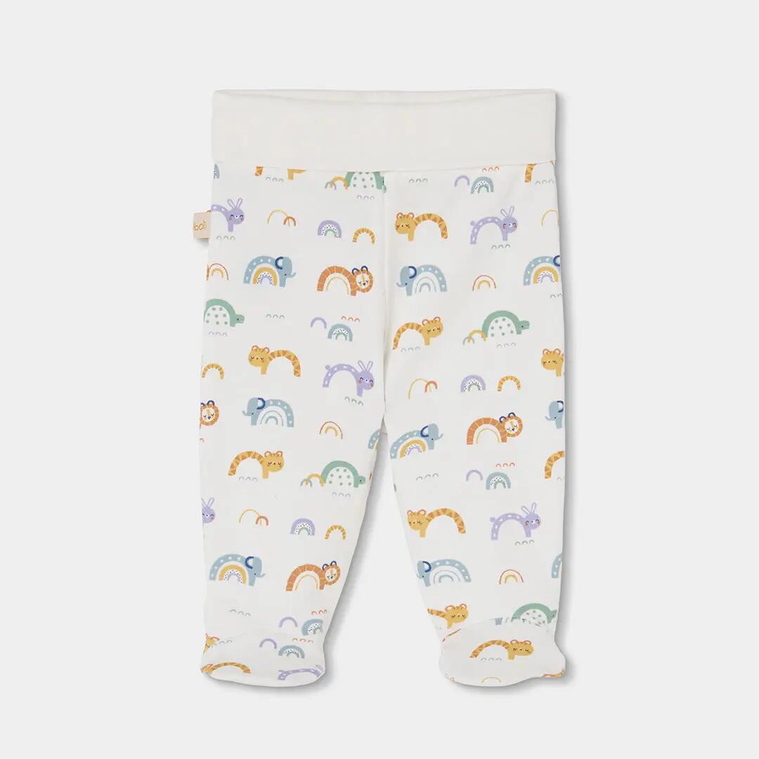 Pack punto bebé blanco estampado arcoíris y animales 5/7