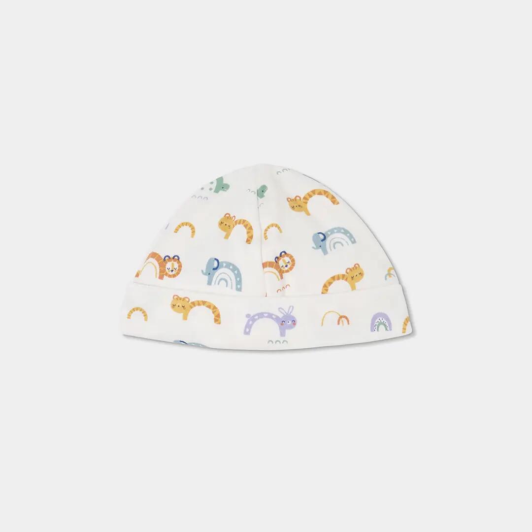 Pack punto bebé blanco estampado arcoíris y animales 6/7