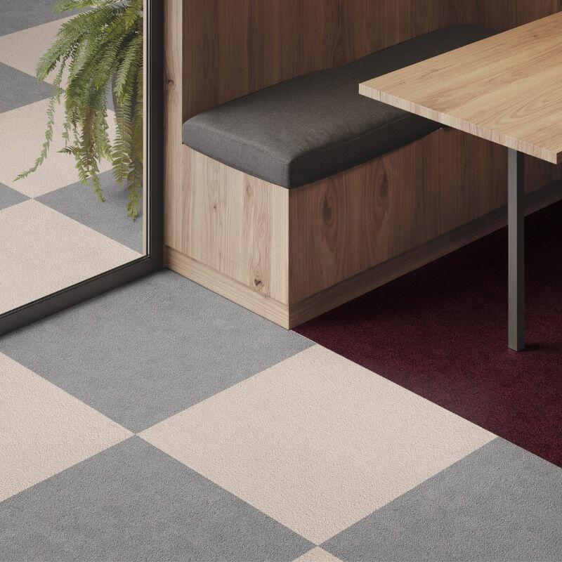 Alfombra Moqueta en loseta Viena Roja 50x50 cm para yoga, pilates 7/7