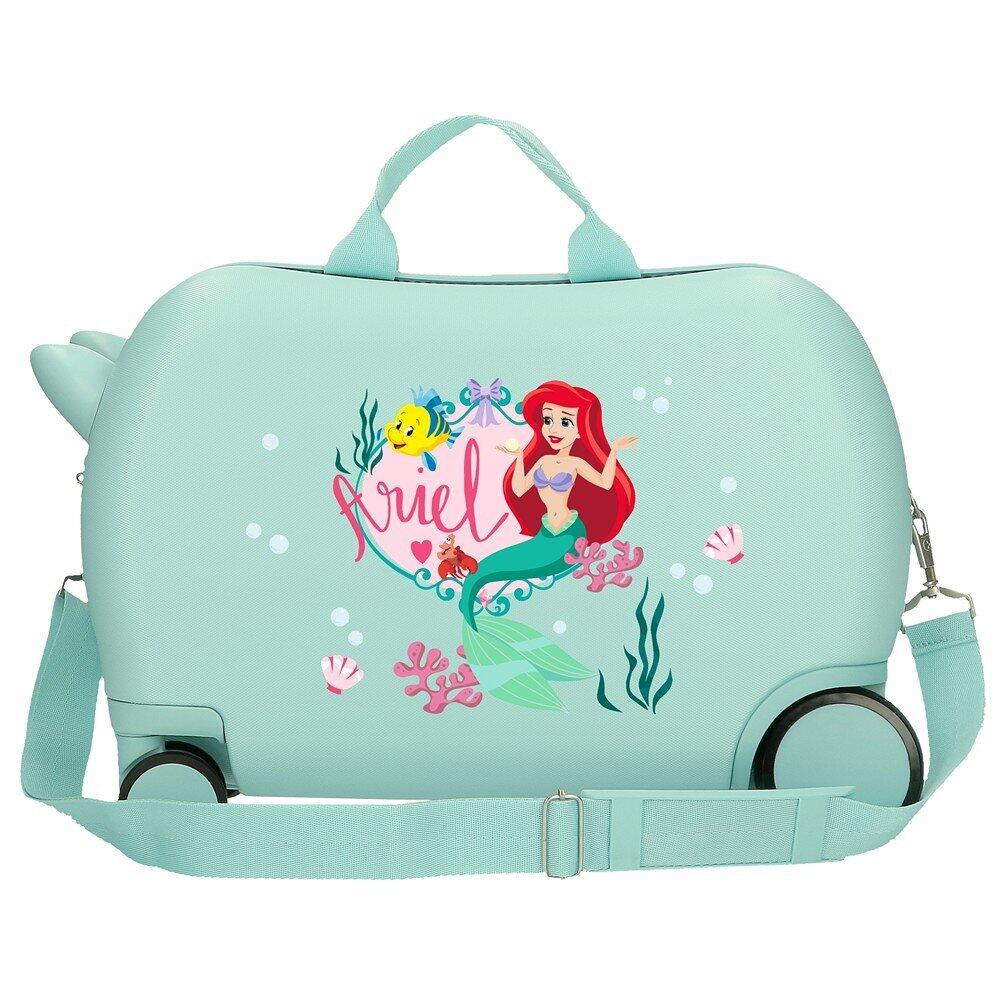 Mala infantil Princess celebration Ariel ABS com capacidade de 24L turquesa 2/5