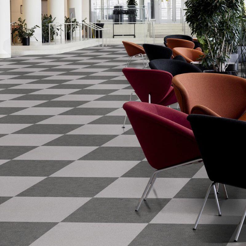 Alfombra Moqueta en loseta Capuleto Gris claro 50x50 cm para yoga, pilates 5/6