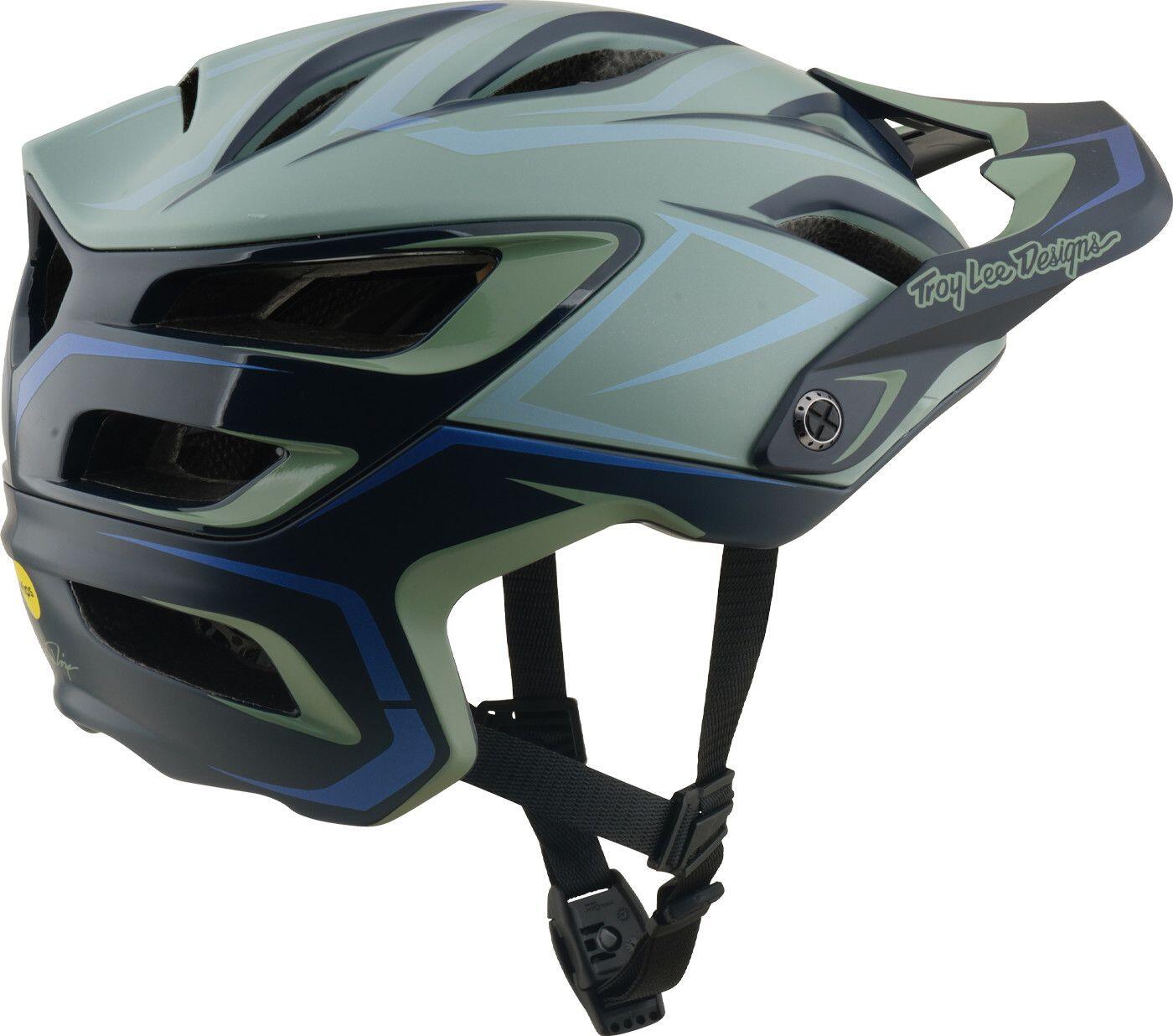 Troy Lee Designs A3 Mips-mountainbikehelm, kleur: Sage Grey/Blue 4/7