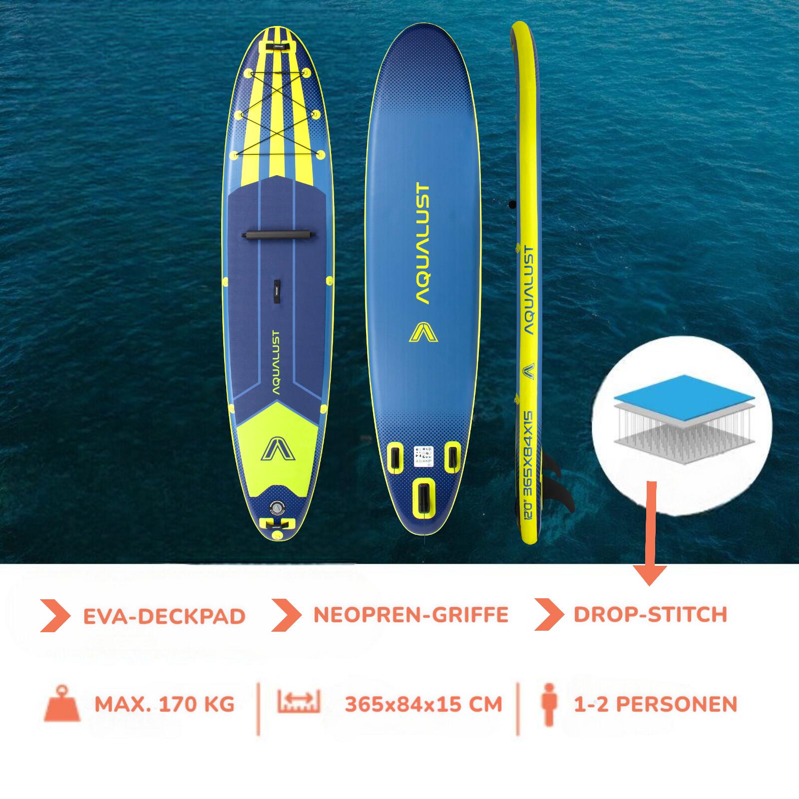 12.0 Opblaasbare iSUP SUP Board Set 365 cm met 3-delige Peddel 6/7