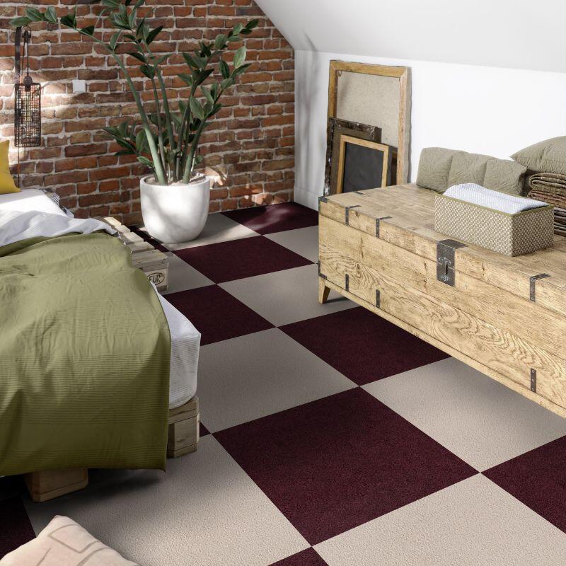 Alfombra Moqueta en loseta Viena Beige 50x50 cm para yoga, pilates 7/7