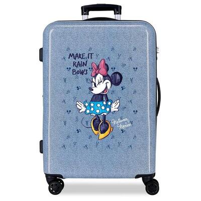 Valigia media Minnie make it rain bows ABS con capacità di 68L denim