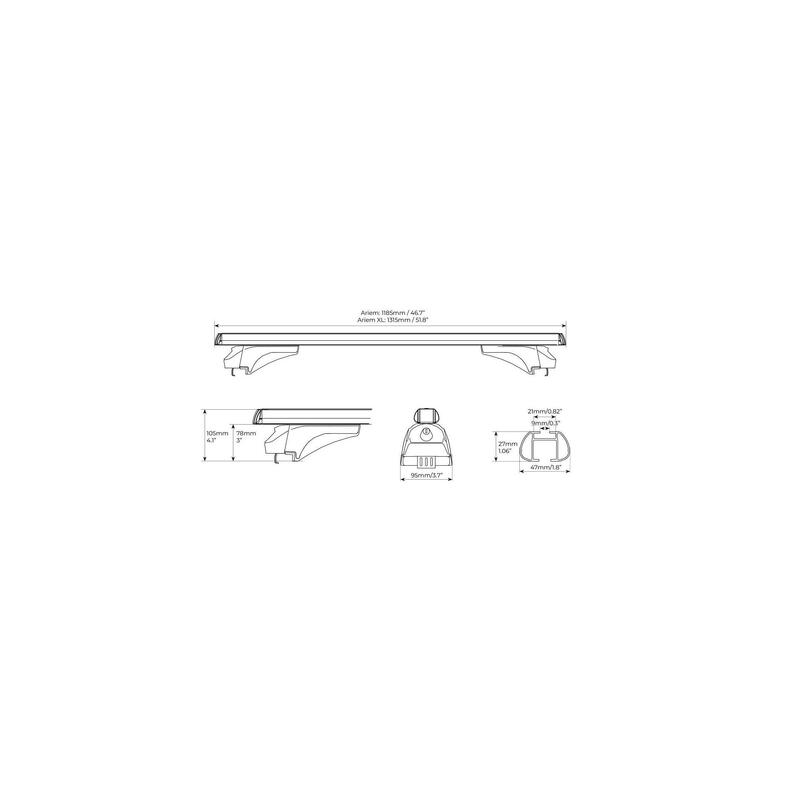 Menabo Ariem Silver XL - bare transversale BMW F11 Touring