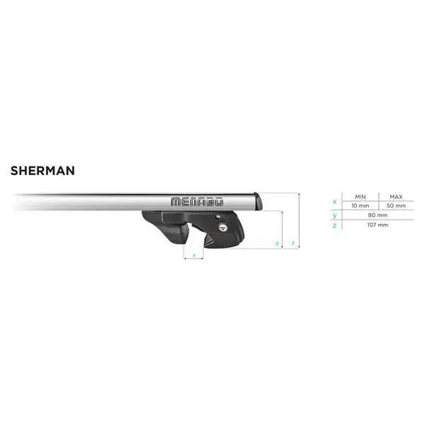 Tetőcsomagtartó Menabo Sherman Silver – Kia Rondo 2007-2013, hossz 120 cm, 2 db 5/7
