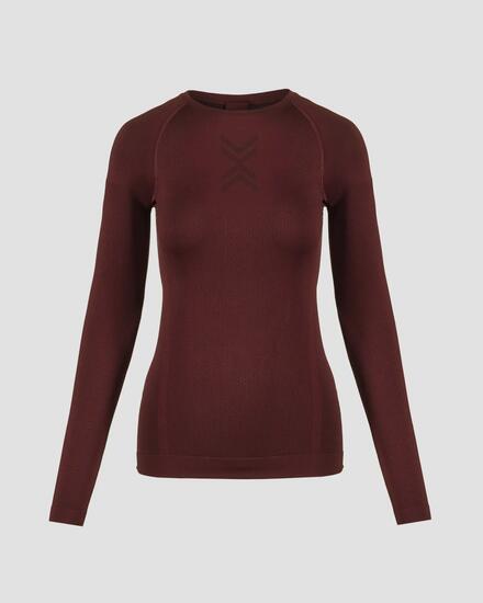 Longsleeve biegowy damski X-Bionic Xceed Run Shirt LS bordowy