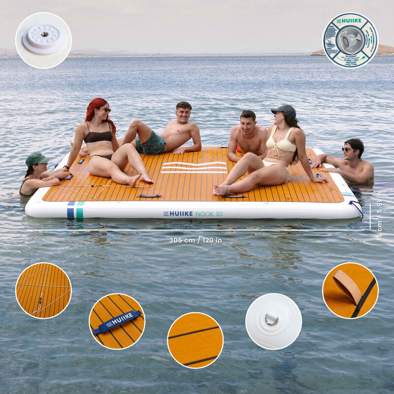 Plataforma Insuflável Antiderrapante 6 Pessoas, até 500 kg, 3,05 m, Branca 3/8