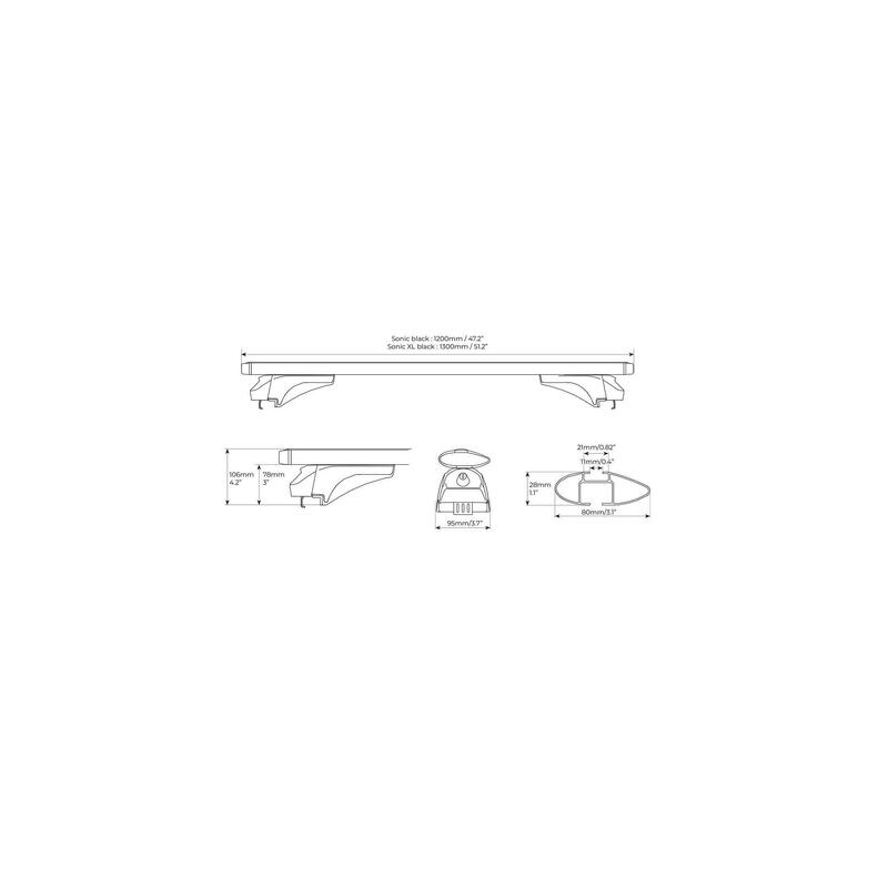 Menabo Sonic Black bare transversale pentru Hyundai Tucson (NX4) 2020+
