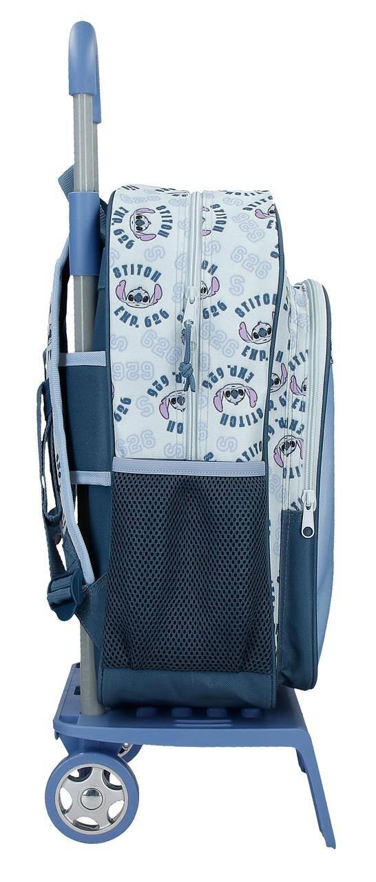Mochila escolar com carrinho Stitch keep going 30x40x13 cm marinho 4/5