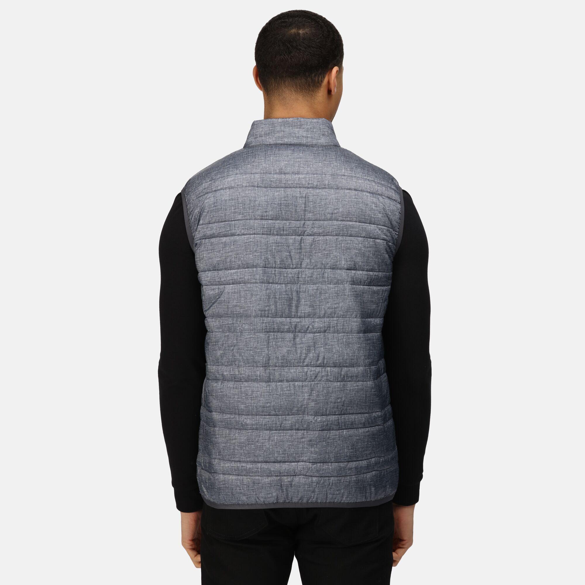 Mens Fire Down Padded Bodywarmer (Grey Marl/Black) 3/5