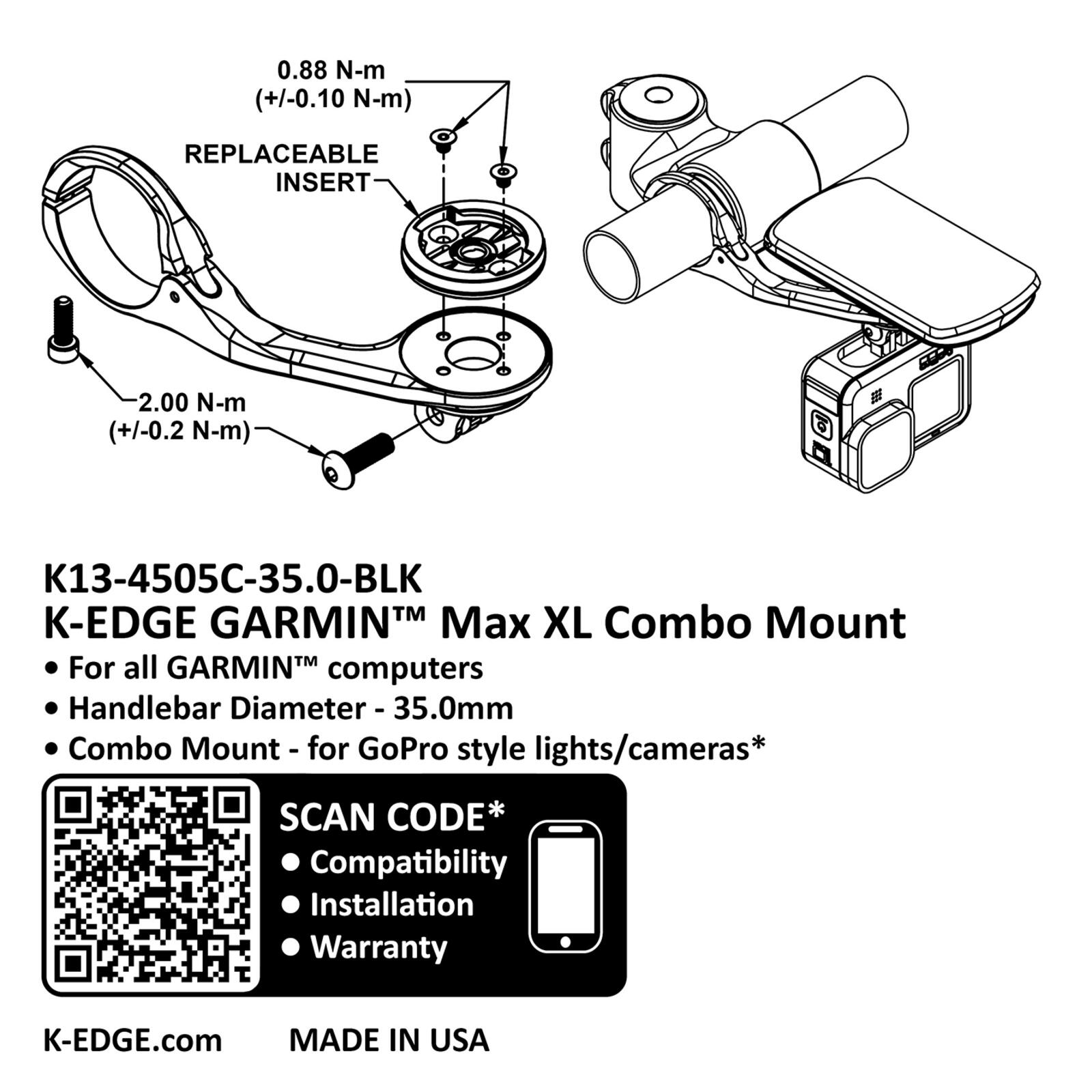 Supporto K-EDGE Garmin Max XL Combo Mount 35,0 mm - nero 3/3