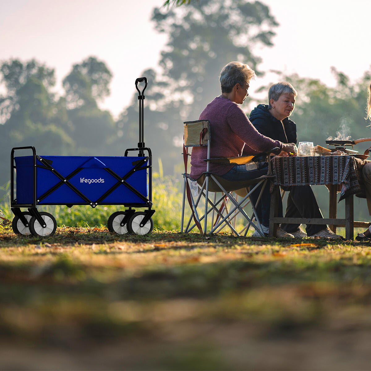 Bolderkar opvouwbaar met draaibare wielen en wasbare hoes - Blauw 5/5