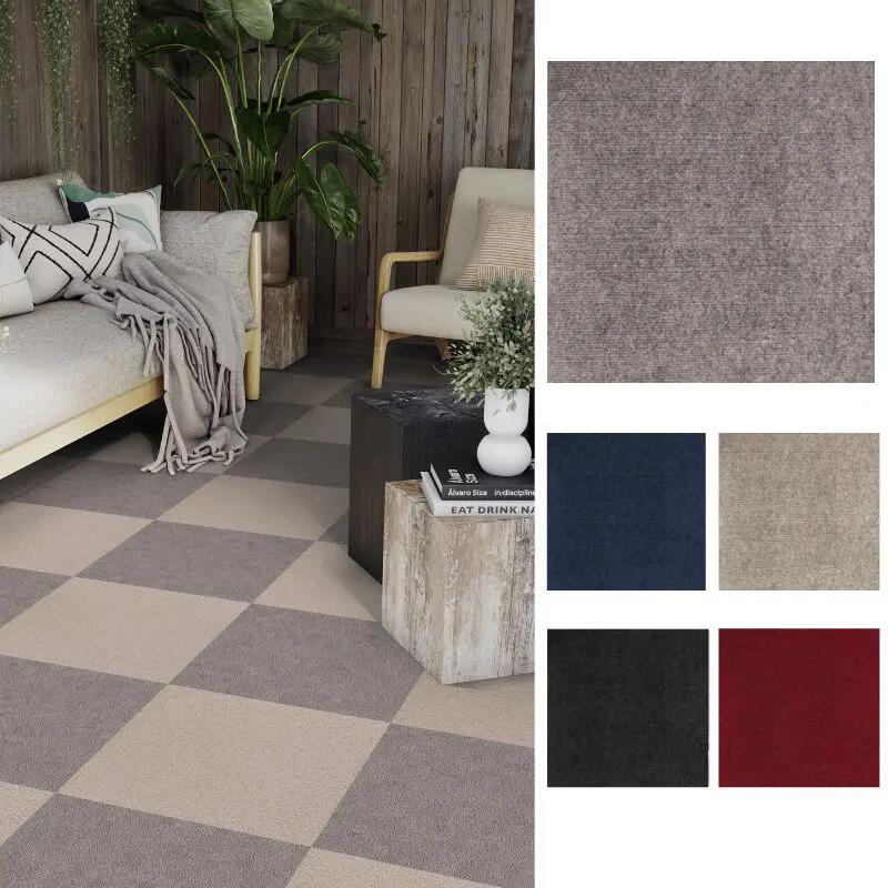 Alfombra Moqueta en loseta Báltica Gris claro 50x50 cm para yoga, pilates 2/7