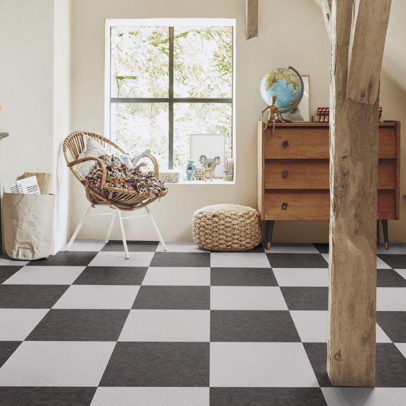 Alfombra Moqueta en loseta Báltica Gris claro 50x50 cm para yoga, pilates 6/7