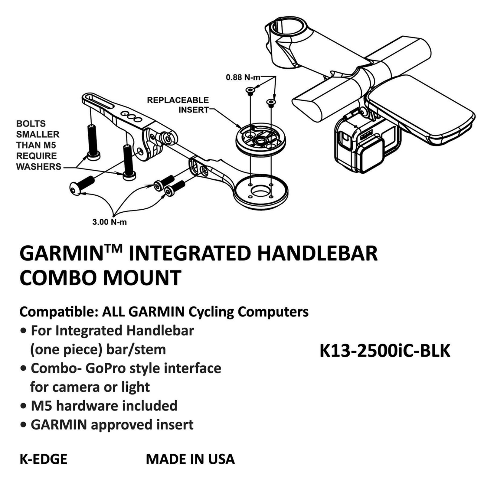 Supporto combo K-EDGE Garmin IHS - nero 2/2