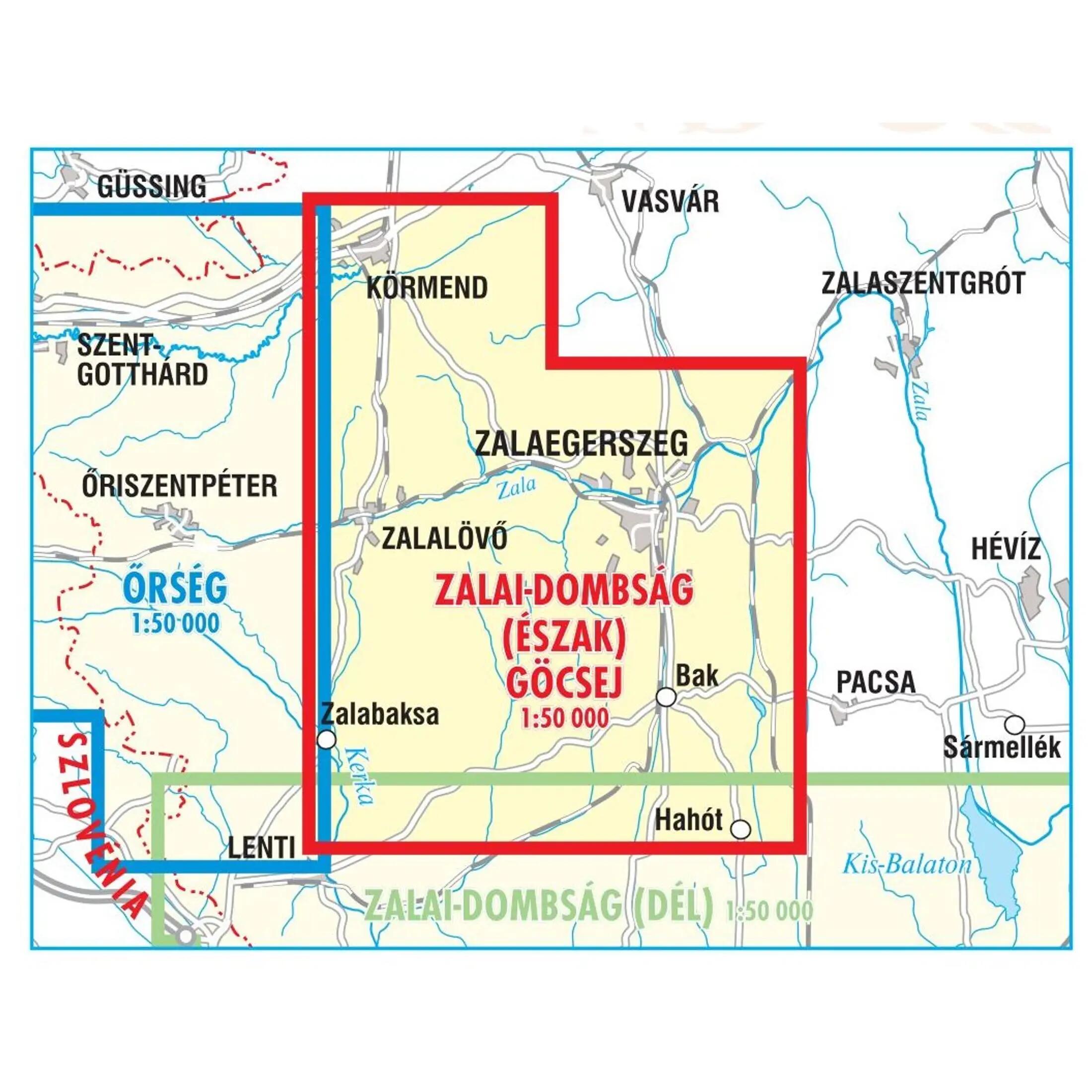 Zalai-dombság (északi rész), Göcsej és Vasi-hegyhát turistatérkép 3/5