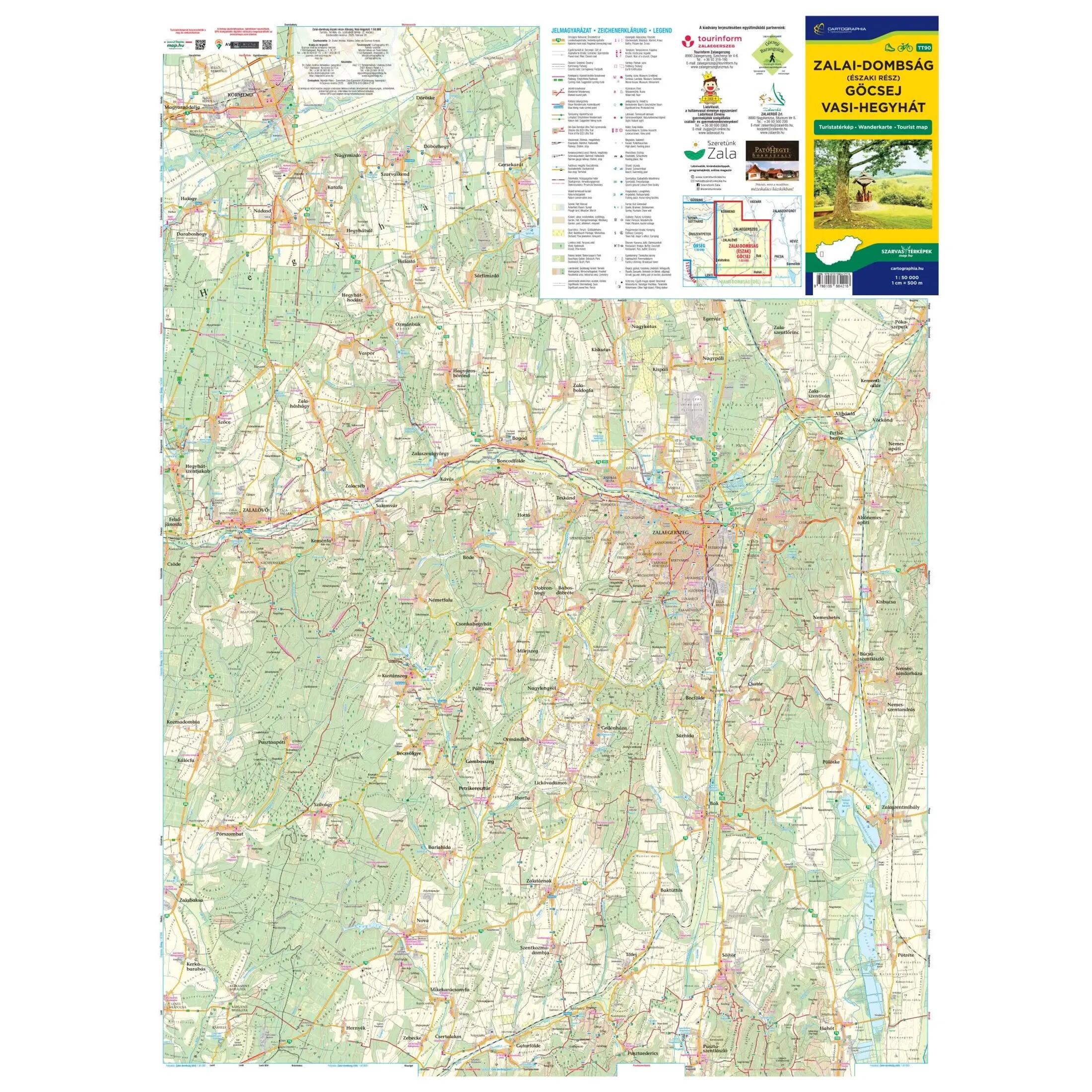 Zalai-dombság (északi rész), Göcsej és Vasi-hegyhát turistatérkép 2/5
