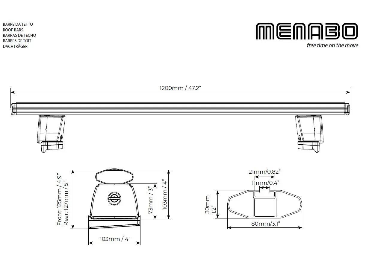 Bare transversale aluminiu MENABO dedicate Toyota Corolla Cross (XG10) 2020+ 7/7