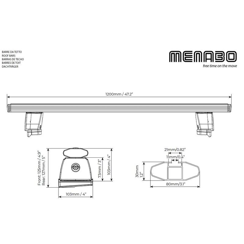 Bare transversale aluminiu MENABO dedicate Toyota Corolla Cross (XG10) 2020+