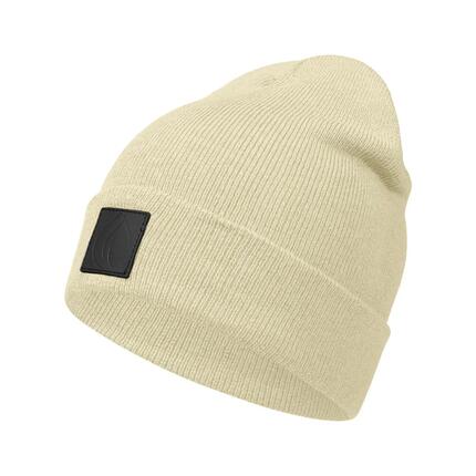 Leatherpatch Winter Mütze Beanie (Black Label) Cream