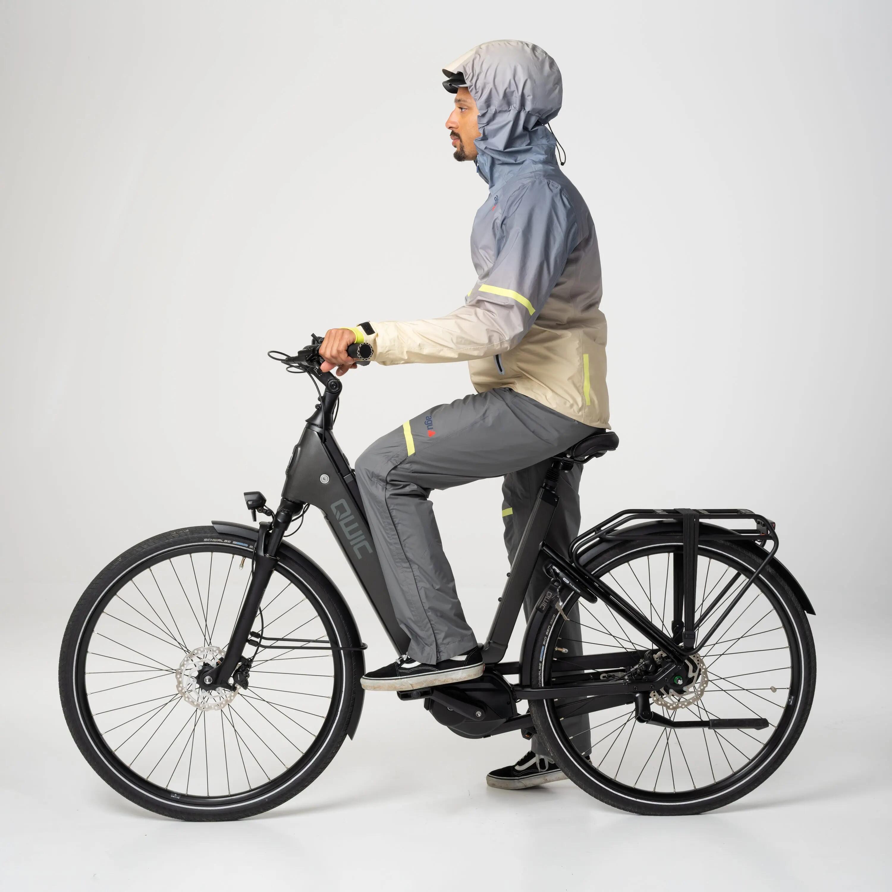 Veste de pluie vélo ville imperméable Pro gris 4/7