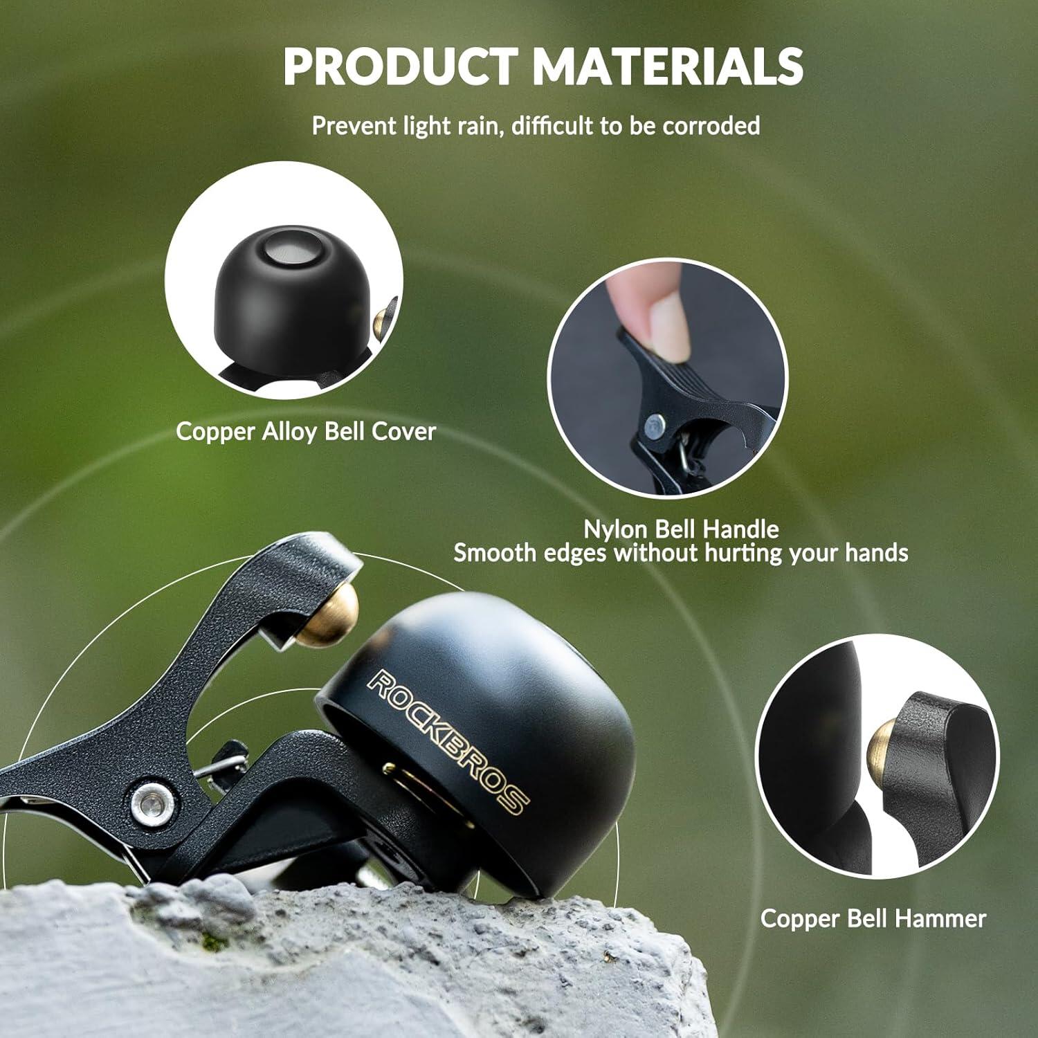 ROCKBROS Mini Hidden Bike Bell 100dB Copper Alloy Links 6/7